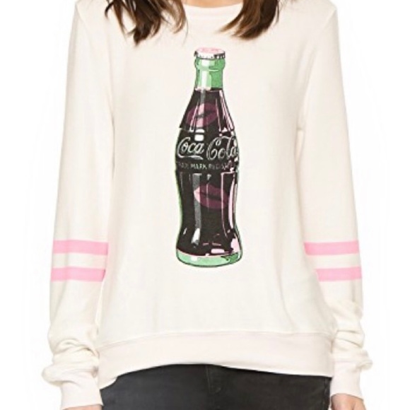 Wildfox Coca Cola Lip Tease Jumper Pullover Sweater in white with coke bottle XS - Picture 4 of 15